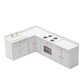 Juego de cuatro piezas de cocina blanca
