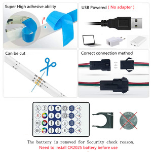 แถบไฟ LED แบบ USB ริบบิ้น5050 5V WS2812b RGB พร้อมตัวควบคุมอัจฉริยะ - Product Image 4
