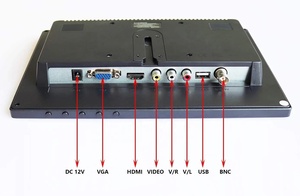 Monitor portátil de seguridad de 10,1 pulgadas con control remoto con altavoces duales integrados Entrada VGA BNC USB para CCTV para juegos - Product Image 3