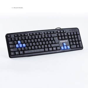 Apedra Office-teclado básico normal con cable, 104 teclas, cable USB, teclado de ordenador