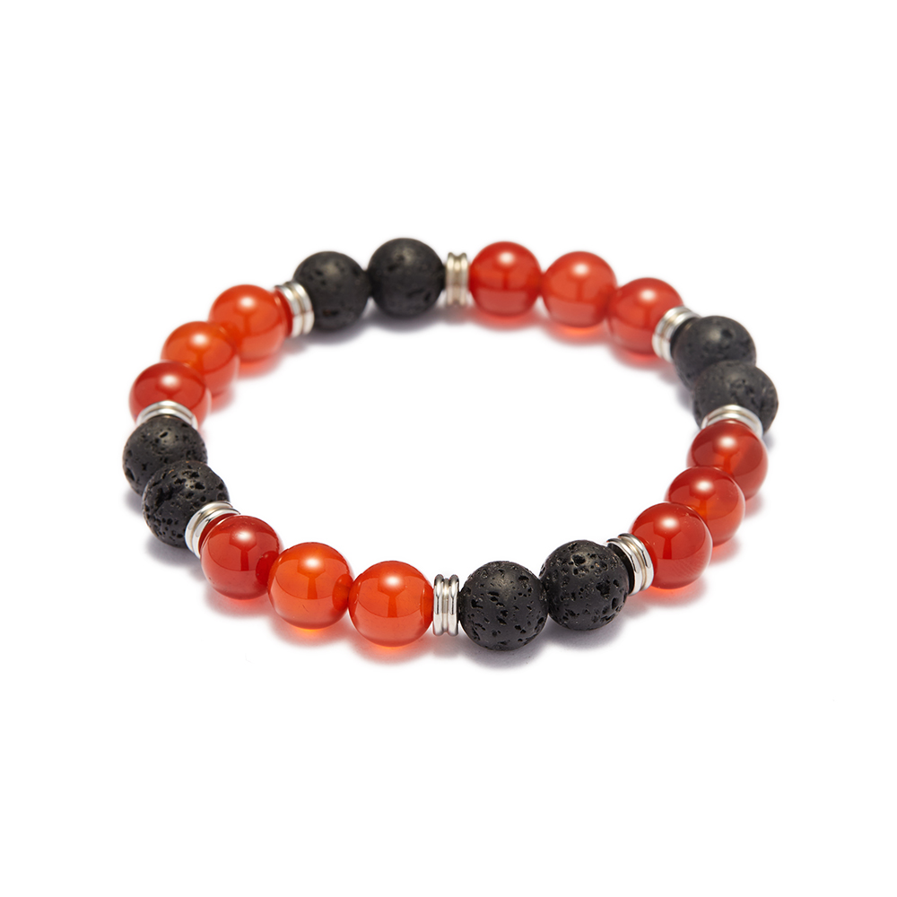 5 8mm lave et agate rouge-B