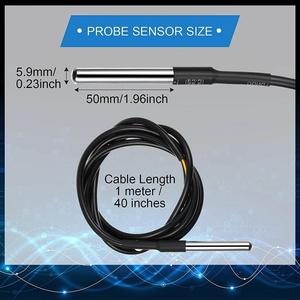 <strong>DS18B20</strong> <strong>Temperature</strong> <strong>Sensor</strong> Module Kit Waterproof 100CM Digital <strong>Sensor</strong> Cable Stainless Steel Probe Terminal Adapter - Product Image 5