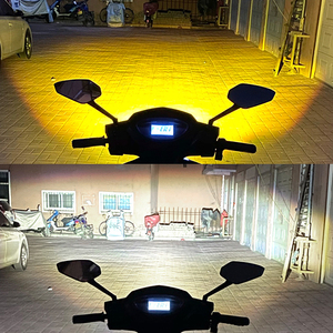 Motosiklet led far elektrikli farlar H4 BA20D süper parlak beyaz sarı çift renk yerleşik in-line three üç pençe HS1 - Product Image 6