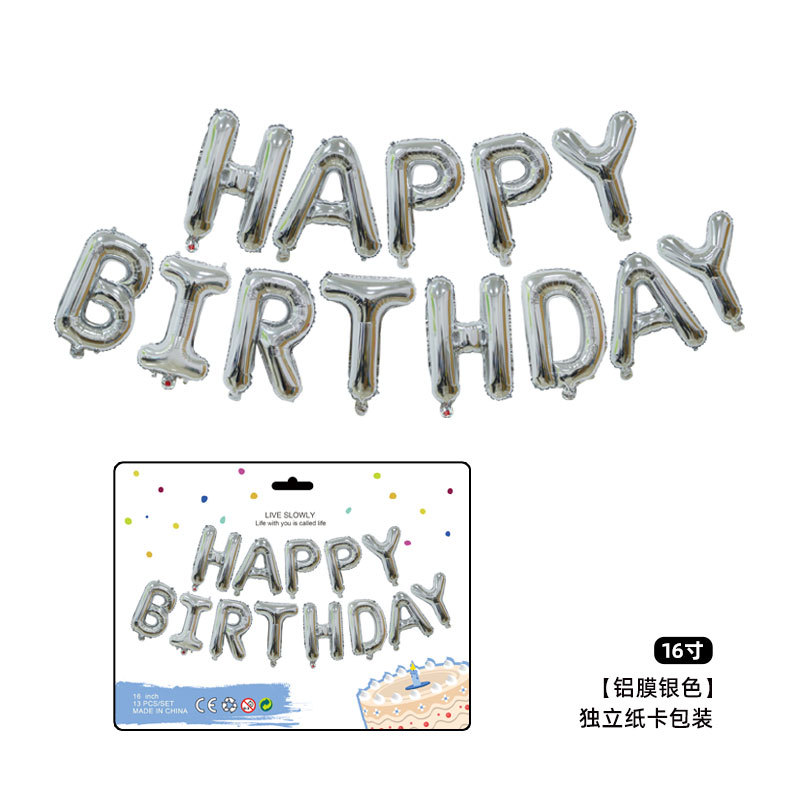 Tarjeta de plata de la bandera del feliz cumpleaños