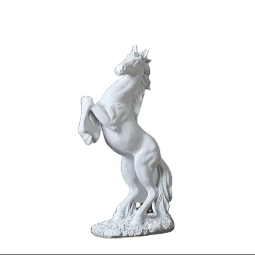 שרף בעלי חיים קפיצה לבן ברונזה שחור סוס בית שולחן דקורטיבי פסל דמות צעצוע דגם פיסול מתנה לחג
