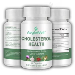 Aeglewell nhãn hiệu riêng <span class=keywords><strong>cholesterol</strong></span> sức khỏe viên nang với tỏi Milk Thistle để hỗ trợ động mạch sức khỏe và mức độ lipid bình thường - Product Image 1