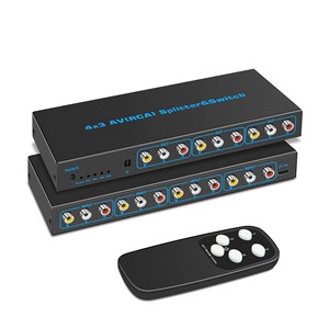 Supports <strong>Video</strong> L/R Stereo <strong>Audio</strong> 4-way RCA <strong>Switch</strong> 4in 3out Cctv <strong>Video</strong> Distribution Amplifier Distributor AV(RCA) Splitter&amp;<strong>switch</strong> - Product Image 1