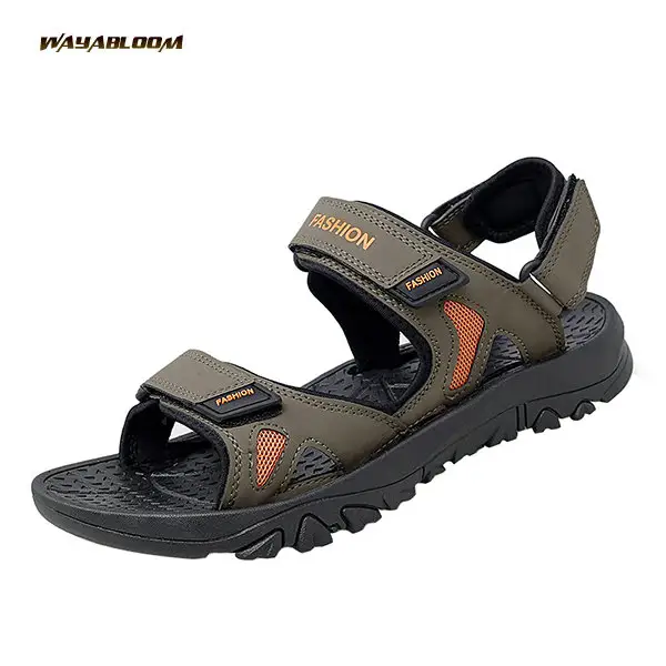 Venta al por mayor nuevos zapatos de hombre grandes zapatillas de playa ocio al aire libre sandalias antideslizantes lona verano diapositivas para hombres ODM OEM