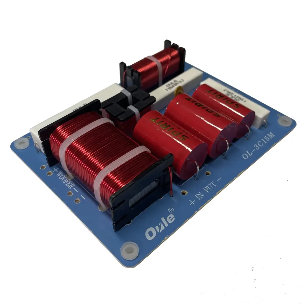 OL-3C15M atacado acessórios profissionais de som, mkp capacitor 500 watts 4-8 ohm crossover áudio de 3 vias