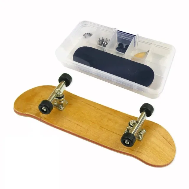 1セット木製指板おもちゃ指スケートボードベアリング付きプロのステント子供のための指スケート修理ツールギフト