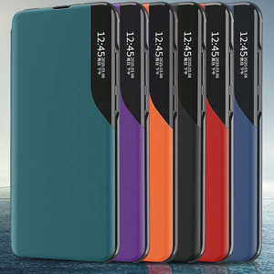 商务PU真皮手机壳翻盖智能后视镜车窗手机后盖适用于小米翻盖 - Product Image 6