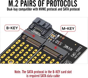 M.2 SSD เป็น PCI Express 4.0 X4อะแดปเตอร์การ์ด Riser PCI-E TO NVMe PCIe และ SATA NGFF dual Protocol SSD การ์ดขยายคีย์ M คีย์ B - Product Image 4