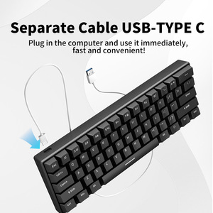 H61K Portable USB 3.0 Wired Mechanical Gaming <strong>Keyboard</strong> 61-Key Mixed Light Blue Red Axis for PC &amp; Desktop Office <strong>Computer</strong> <strong>Use</strong>