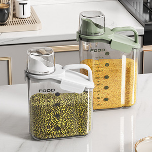 Atacado Eco-Friendly Transparente Plástico Barril De Arroz Microwavable Grain Storage Container Bulk Dispenser para Cereal Farinha Arroz
