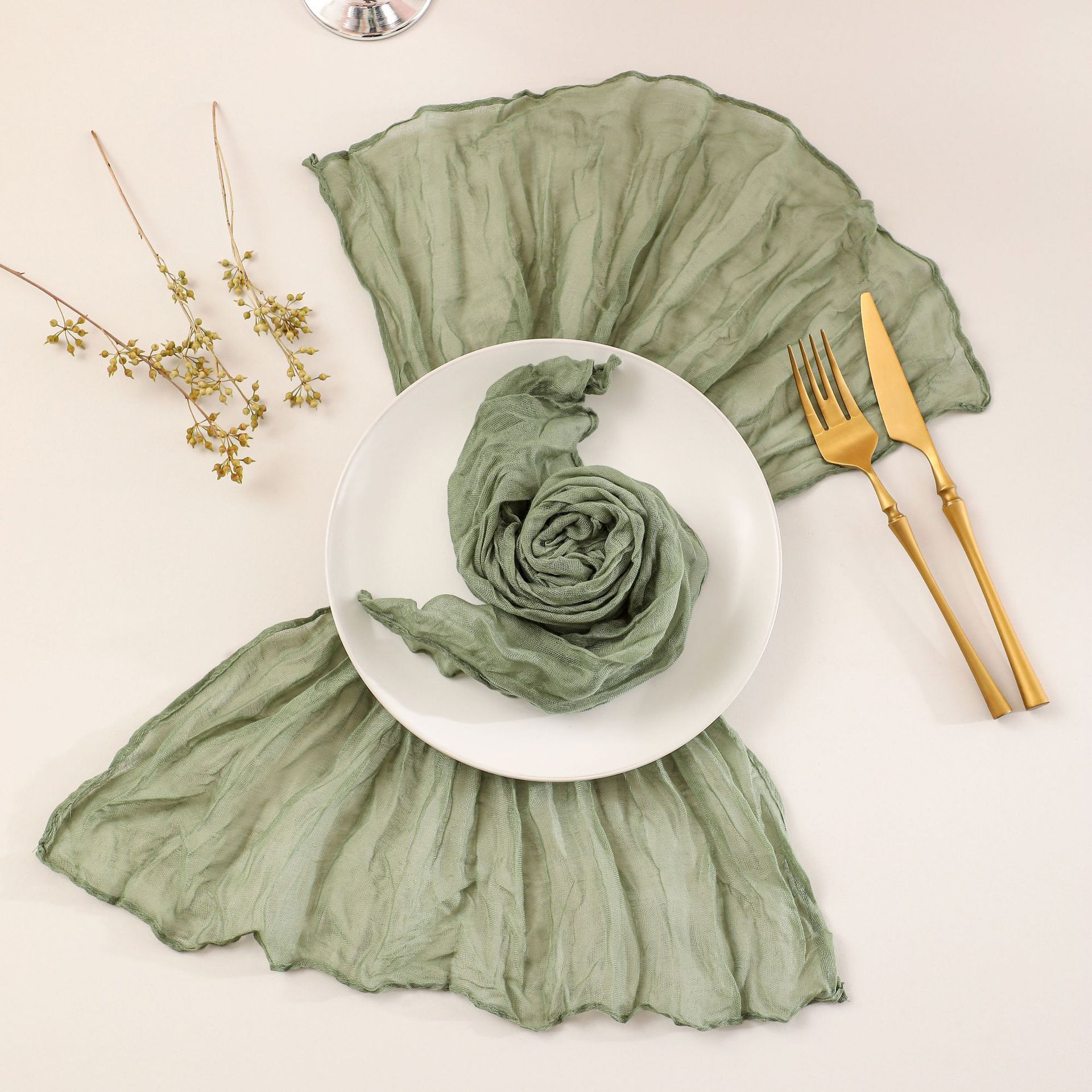 Napkins-olive green no 77