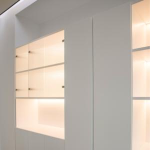 Gỗ rắn Veneer bảng lưu trữ tủ với ánh sáng LED hiện đại nội thất văn phòng kệ trưng bày cho các trường học và hội thảo sử dụng - Product Image 5