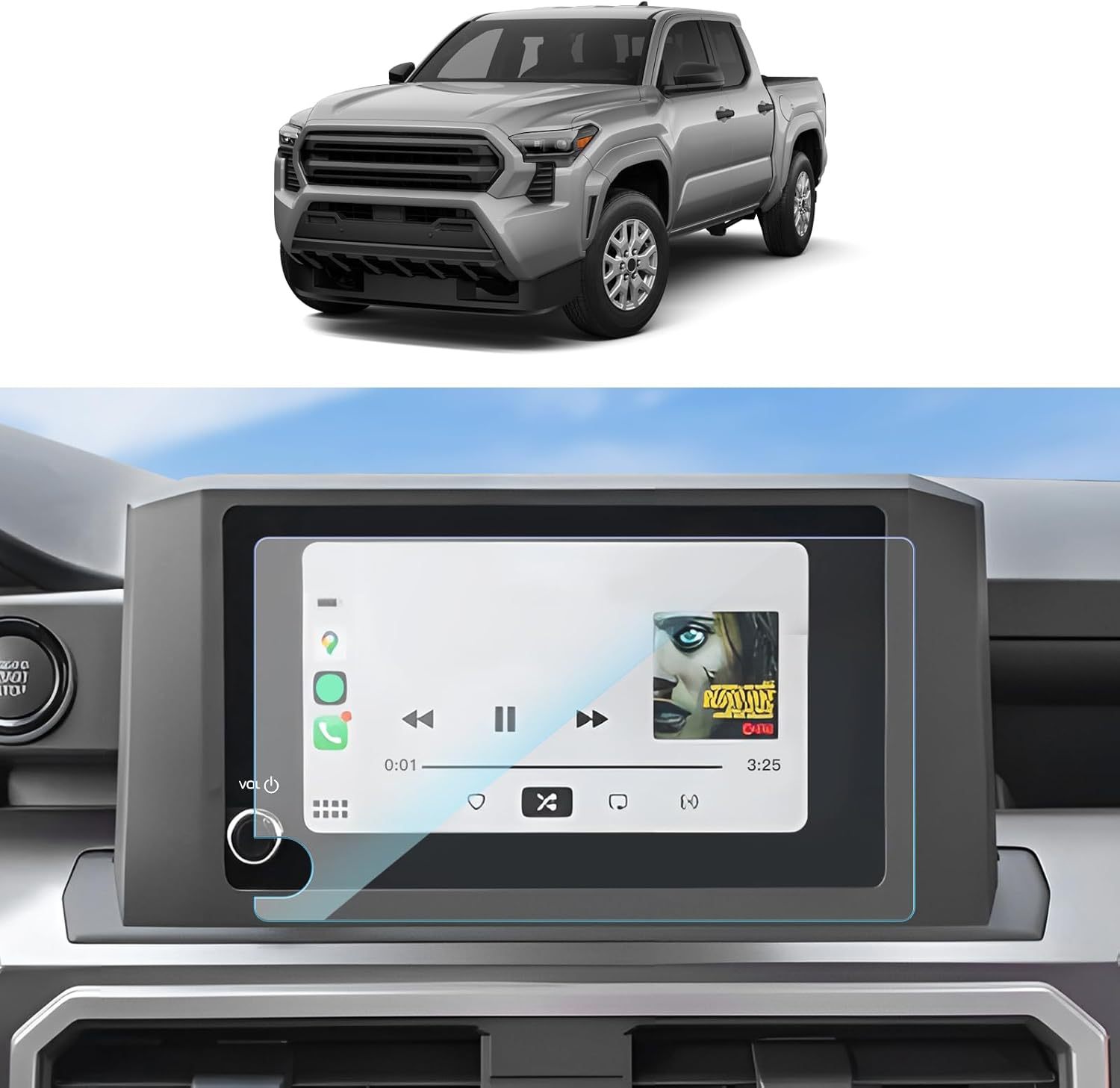 Transparent pour Toyota Tacoma 8 pouces 2024 Navigation