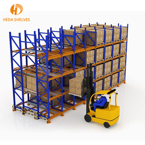 מחסן מדפים מותאם אישית להרכיב כונן מדף מתכוונן בצפיפות גבוהה אחסון מפעל דרך מתלה כבד מזרן - Product Image 1