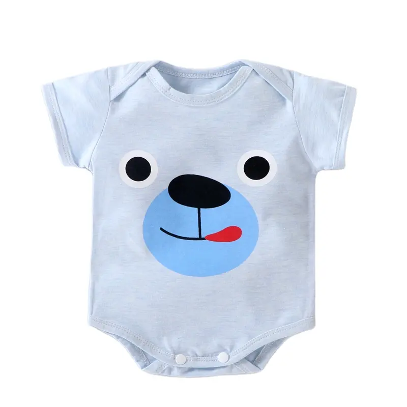 Gran oferta de ropa de bebé ecológica 100% algodón estampado de dibujos animados niños mono pijamas de bebé ropa de bebé niña 6-12 meses