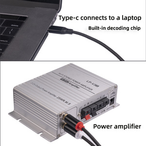 Built-in Decoder Chip TYPE-<strong>C</strong> to 2RCA Cell Phone Computer Connection Amplifier Speaker Audio Cable