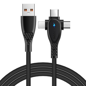 120W 6A USBC急速充電ケーブルTPEデータコードライン3In1マルチUSBタイプCマイクロUSB充電ケーブルiPhone15Android用 - Product Image 1