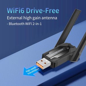 900Mbps 2合1 USB WiFi适配器，带BT 2.4/5.8Ghz双频Win10/11 PC，支持BT5.4/WIFI6的外部接收器 - Product Image 2