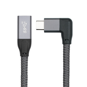 90 องศา USB C ชาย USB C หญิงไนลอนถัก Thunderbolt 4 ขั้วต่อข้อมูลสายชาร์จสนับสนุน 20Gbps ความเร็วในการถ่ายโอน - Product Image 4
