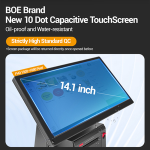 F2 14'' Cash Register Mahine Windows 10 <strong>Android</strong> 11 Dual Screen Point of Sale All <strong>in</strong> One Pos System <strong>with</strong> <strong>Built</strong> <strong>in</strong> <strong>Printer</strong> Scanner - Product Image 2