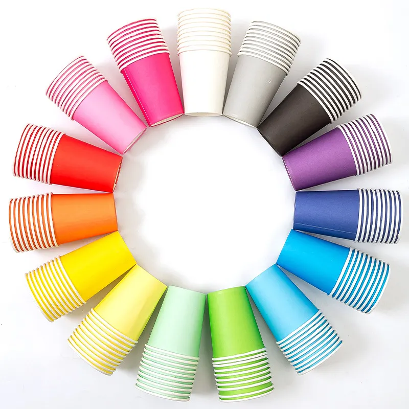 Copo De Papel Colorido Copo De Papel Engrossado Crianças Handmade DIY Descartável Ambiental Amigável Copo De Papel Colorido