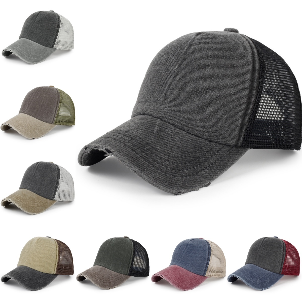 Washed Cotton Mesh Cap