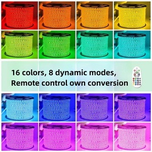 100米发光二极管RGB ip65遥控DMX crismas防水柔性DMX 220V RGB条形灯