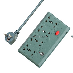 Enchufe de extensión estándar Universal con puerto USB, 4 tomas de corriente con interruptor, tira de alimentación eléctrica, enchufe múltiple