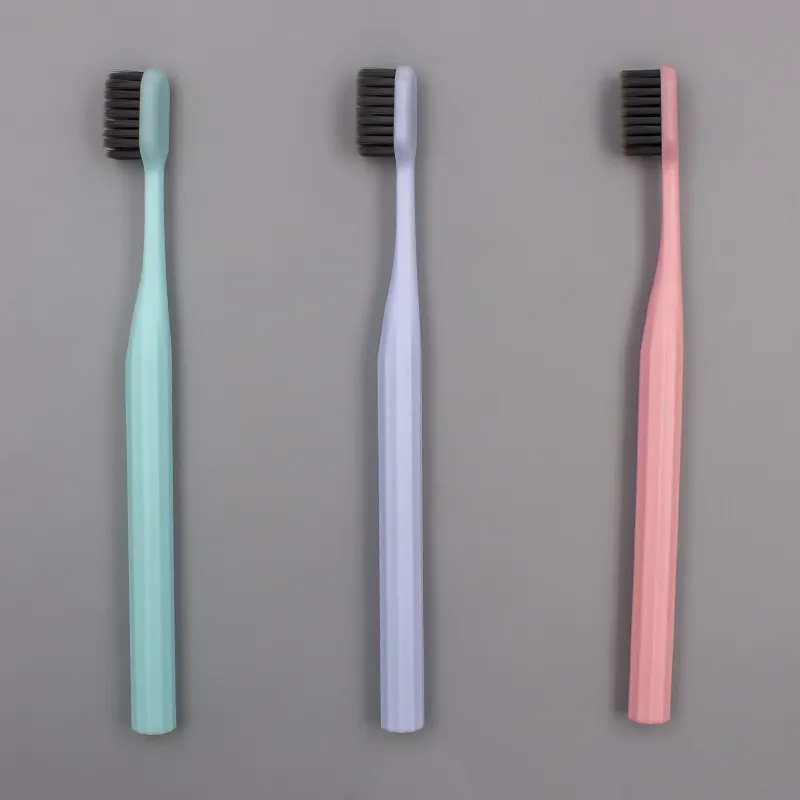 Escova de dentes ultra macia LMK 1/6 para adultos, fornecimento direto da fábrica, PP + TPE Superfine Ultra Soft, atacado barato