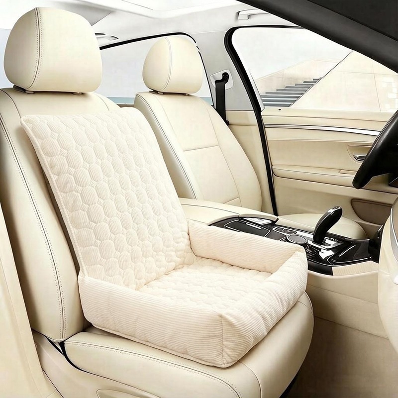 แผ่นรองสัตว์เลี้ยงในรถยนต์ - สีขาวนวล 60*100ซม