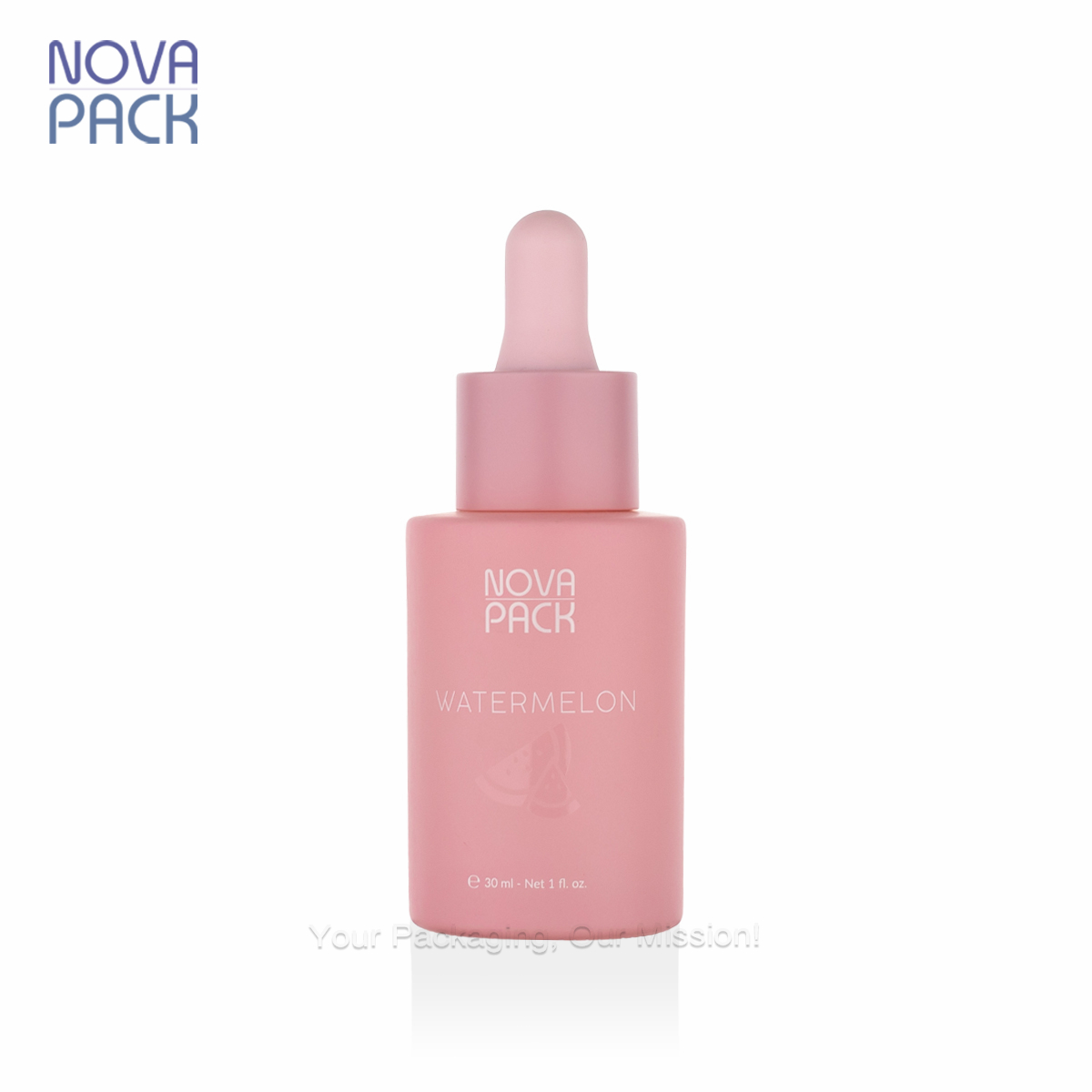 ขวดสีชมพูด้าน + หลอดหยดสีชมพูด้าน
