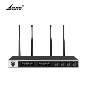 Lane Lr-634 Chất lượng cao tốt nhất 4 kênh UHF hội nghị tai nghe cầm tay 4 trong một hệ thống Micro không dây - Product Image 4