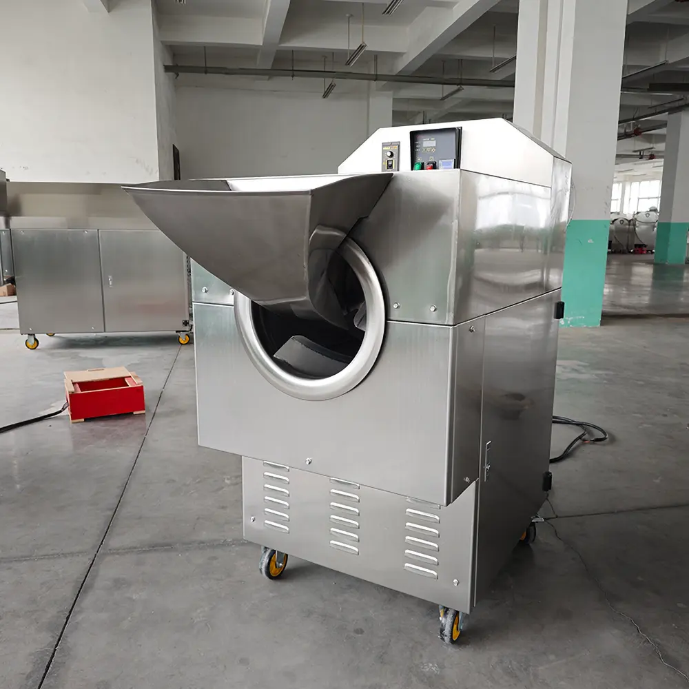 Máquina industrial automática para torrador de carne de amendoim com aquecimento por indução eletromagnética a gás 5kg/lote-500kg/lote