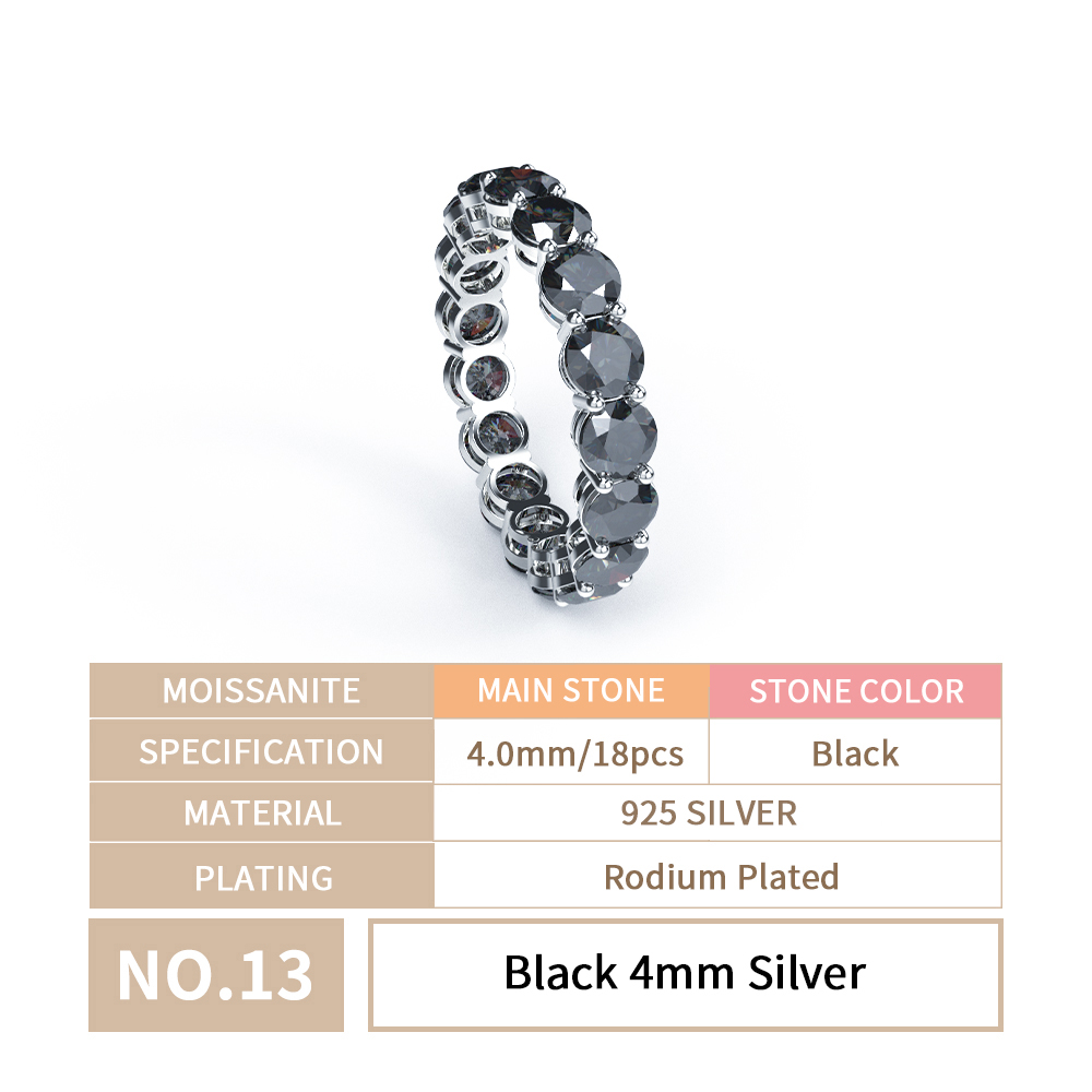 Black 4mm Silver