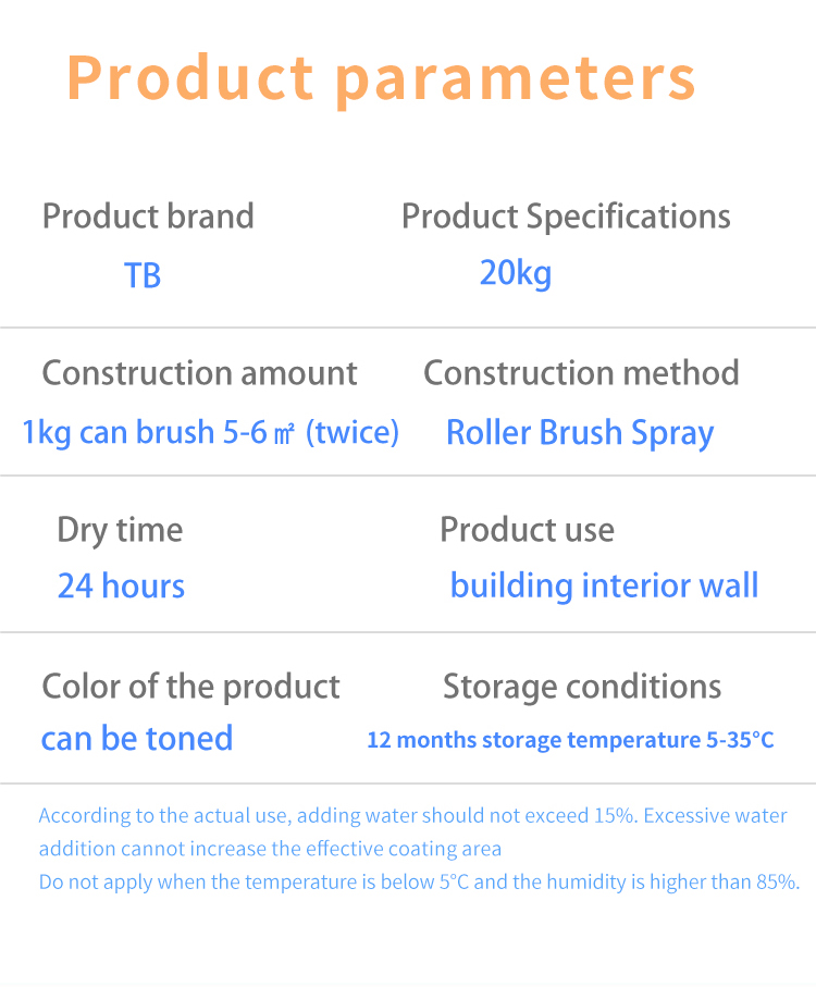 Factory wholesale Fast Dry tasteless good breath ability Interior Wall Paint