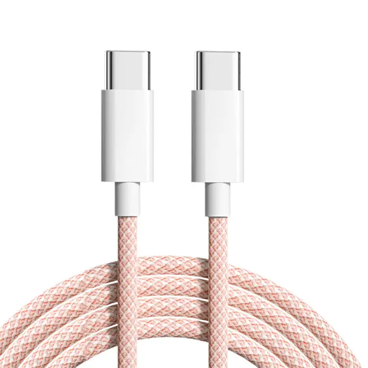 Großhandel Nylon geflochtenes USB-C-Kabel 1 M 2 M 3 Fuß 6 Fuß Schnellladung Typ-C USB C Datenkabel für Apple iPhone Samsung Telefonladegerät