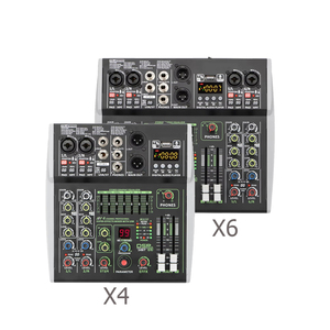 Toptan Mini 4 kanallar ses mikseri 6 CH ses arabirimi DJ 48V 99 DSP etkileri BT USB kayıt Po Ast için karıştırma konsolu - Product Image 1