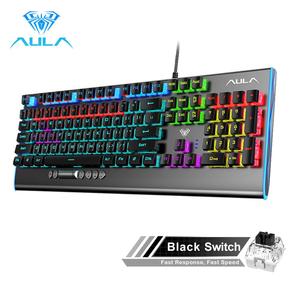 AULA F2099游戏玩家机械键盘蓝色棕色开关混合背光有线游戏键盘防鬼影游戏平板电脑桌面