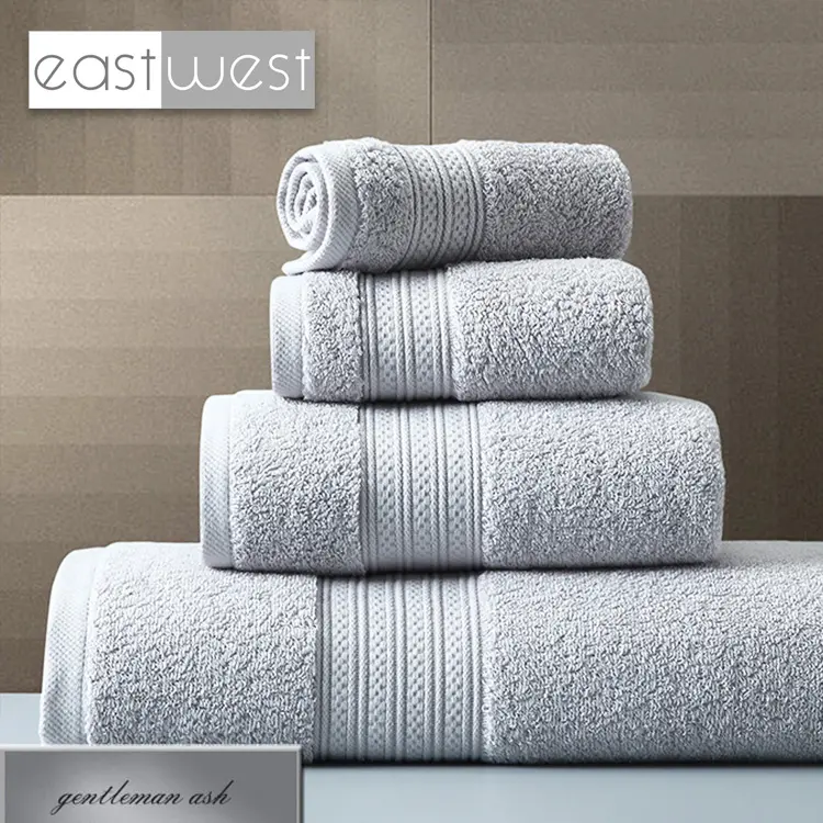 Fournisseur de serviettes de bain pour hôtels Gant de toilette en coton égyptien avec boucle en éponge blanc uni de haute qualité pour hôtels