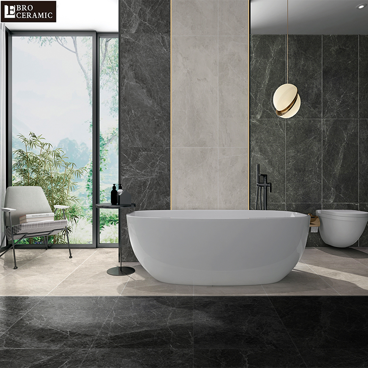 Italy design rustic porcelain tiles 600x600 grey marble stone look matt surface floor tiles porcelain 600x1200