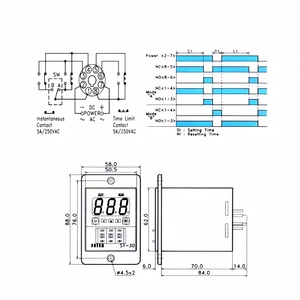 Controlador de temporizador digital de 2 pines, relé de retardo de tiempo de 8 pines para AC/DC 220V y 24V 0,1-9,9 minutos - Product Image 2