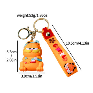 Garfielded Keychain phim hoạt hình mèo xe <span class=keywords><strong>Keyring</strong></span> Túi Clip Quà Tặng bán buôn - Product Image 5