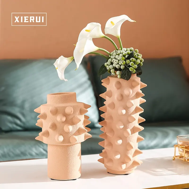Ornement intérieur de luxe nordique décoration de la maison moderne créatif cône goujon pointes artisanat Vase en céramique
