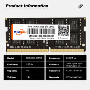 Modulo di memoria RAM DDR4 3200MHz 2666MHz 2400MHz con funzione ECC 4GB 8GB capacità 16GB per Computer portatile Desktop - Product Image 4