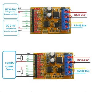 R4AVA07 Colector analógico de voltaje RS485 de 7 canales ADC Modbus RTU 03 06 Código de función