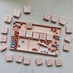 幼児のための就学前の数学学習おもちゃ木製カウントナンバーボード - Product Image 1